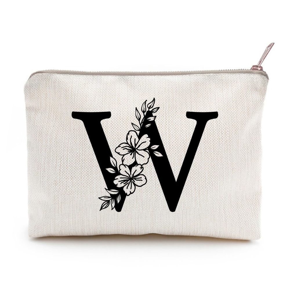 Monogram Toiletry Makeup Bag Personalized Travel Cosmetic Bag Floral Initial🐳